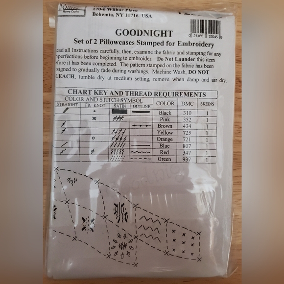 Tobin Home Crafts Good Night Embroidery Pillowcases - Picture 2 of 4